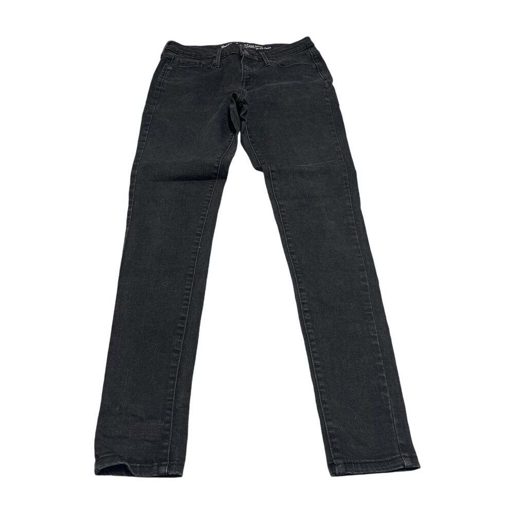Mossimo Jeans Women's 6/Large Black Denim Cotton Skinny Leg Mid-Rise Zip Fly - Picture 1 of 7